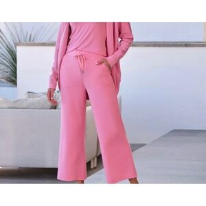 Boston Proper Luxe Lounge Wide Leg Cropped Pants With Drawstring M NEW!!